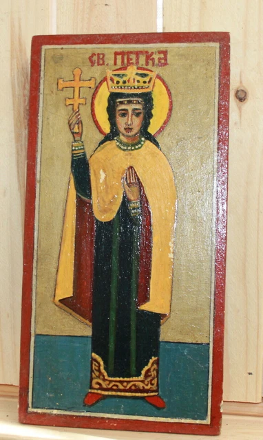 VINTAGE RELIGIOUS HAND painted icon Saint Petka Parascheva $272.94 ...