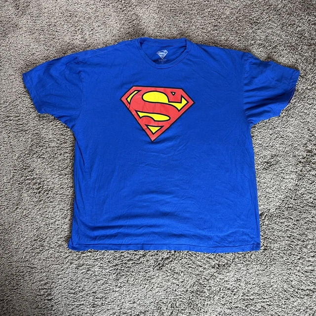 Official DC Comics Superman T-Shirt Mens Size 2XL Blue Classic Logo Short Sleeve