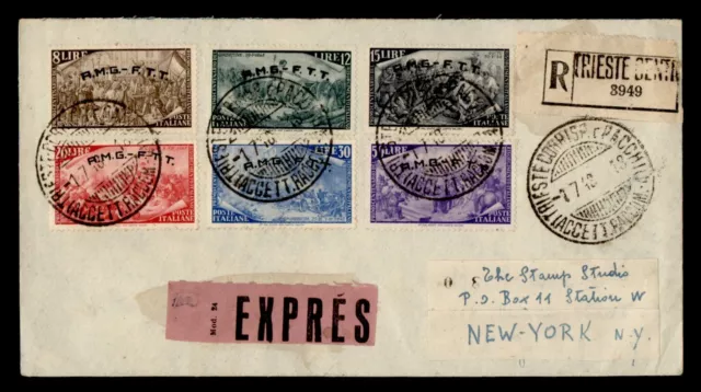 DR WHO 1948 ITALY AMG-FTT TRIESTE OVPT SPECIAL DELIVERY REGISTERED TO US i92785