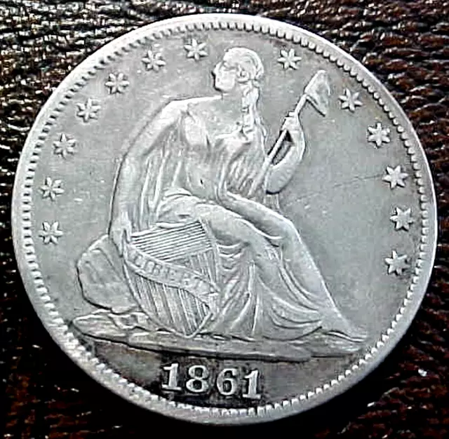 Civil War 1861 Seated Liberty Half Dollar.........min. Bid .01 & No Reserve!