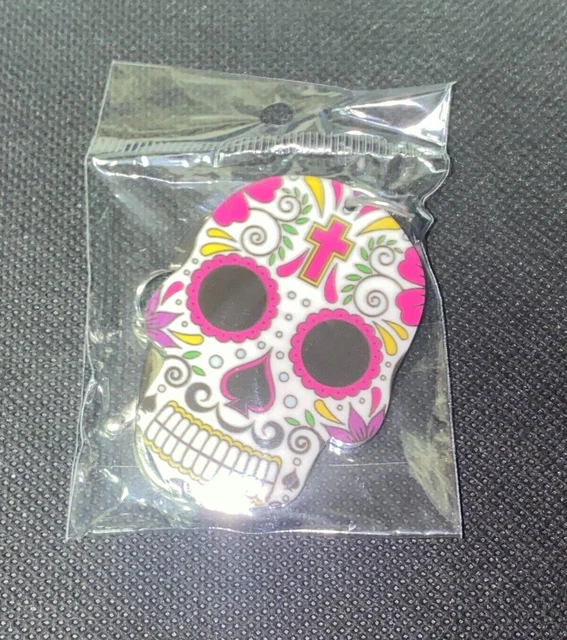 UNIQUE SUGAR SKULL DAY OF THE DEAD KEY CHAIN CABOCHON Dia de los muertos