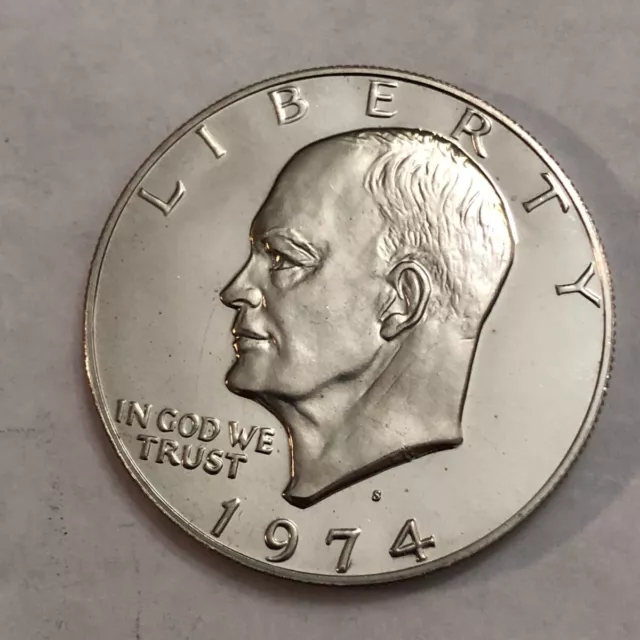 1974-S clad PROOF Eisenhower IKE dollar. (you get exact coin shown) #2