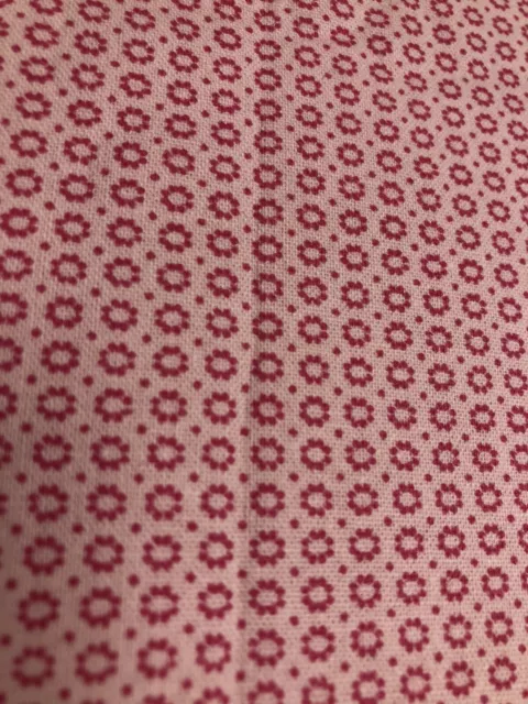 New Dark Pink Red Daisy Tiny Print Blender Cotton Fabric - FQ Or Continuous Cut