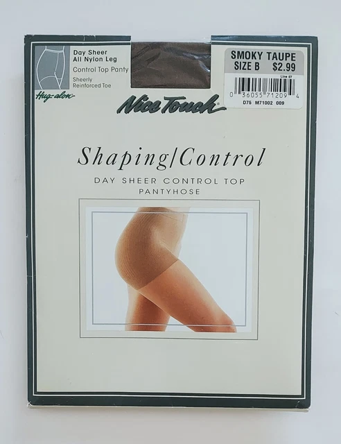 Sears Nice Touch Shape/control day sheer control top Pantyhose Smokey Taupe NOS