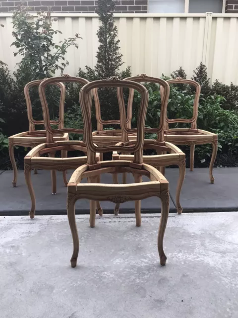 Set Of 6 French Dining Chairs Louis XVI