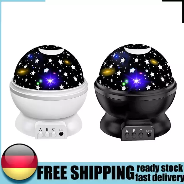 Rotating Romantic LED Galaxy Starry Sky Night Light Child Bedroom Star Moon Lamp