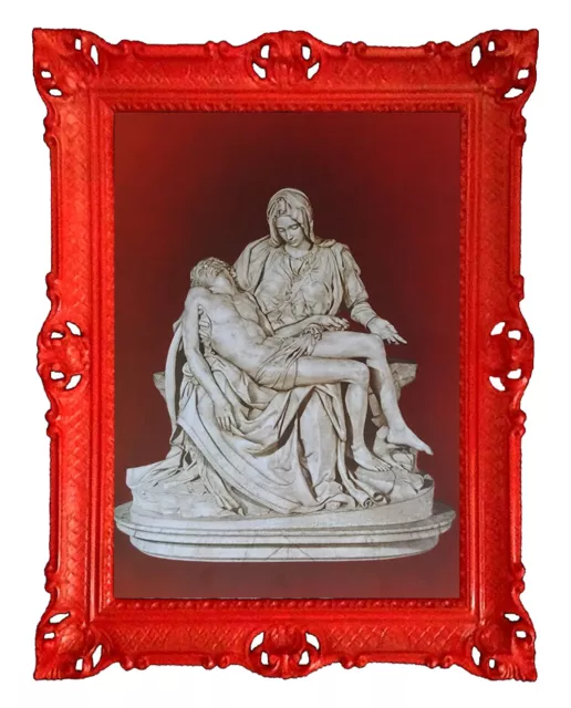 Heiligenbild Antike Pieta Mater Dolorosa Mit Leichnam Jesus Christus Nach Kreuz 2