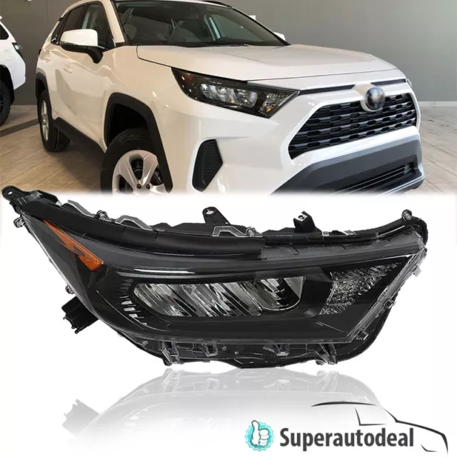 Fit 2019 2020 2021 Toyota Rav4 LE XLE Black LED Headlight Right Passenger Side