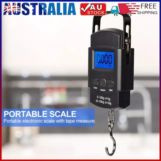 Pocket Portable Digital Scale Hanging Hook Hand Held Weighing with Back Lighting