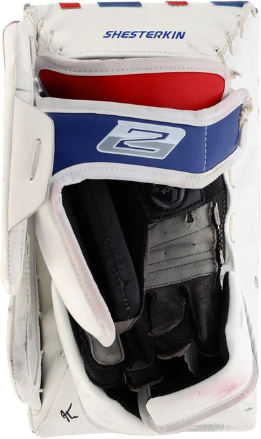 Igor Shesterkin New York Rangers Game-Used White Brian's Blocker Igor Shesterkin New York Rangers Game-Used White Brian's Blocker