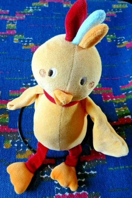 Hb /  Doudou Peluche Sucre D'orge Poule Poussin Oiseau Rouge Orange 30Cm Ttbe