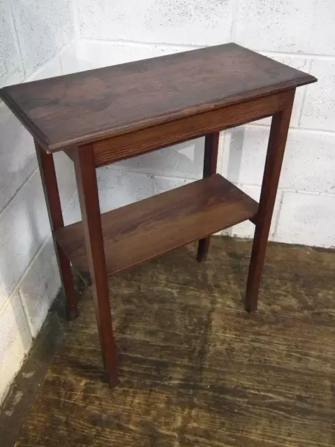 Solid Stained Pine Hall / Side Table 2 Tiered.