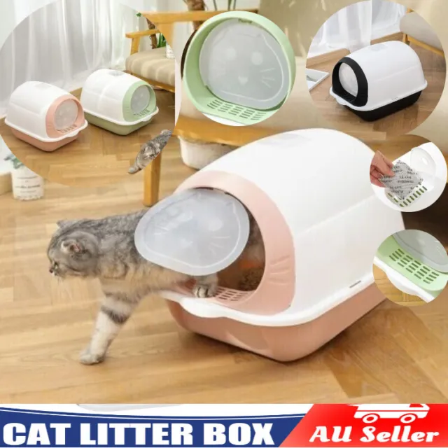 PET Fully Enclosed Anti-odor Anti-splash Cat Litter Box Tray Cat Toilet Hooded
