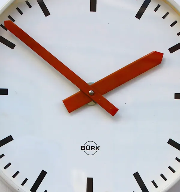 BUERK 1960s West German Industrial Factory Midcentury Vintage Wall Clock 2