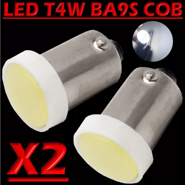 2 Lampade LED T4W BA9S COB BIANCO Luci Posizione Baionetta H6 Auto Moto Car 12V