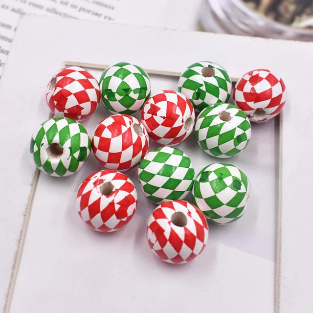60 Pcs Perles En Bois Enfant Breloques Pour Bracelets De Noël