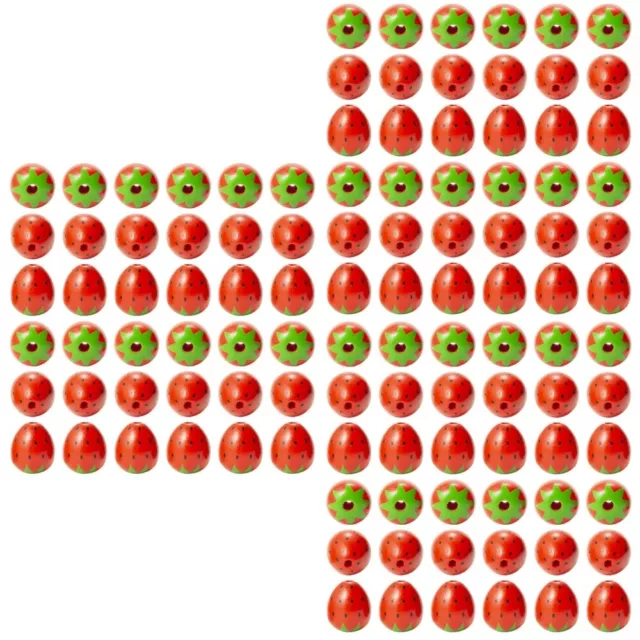 150 Pcs Erdbeer-Holzperlen Halskette Massenperlen Charme Ohrringe