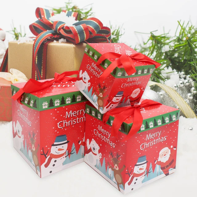 3 pz scatole di Natale scatole regalo di Natale scatole caramelle natalizie Natale
