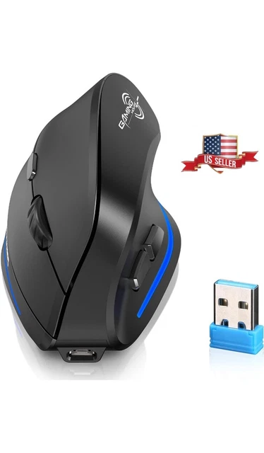 ERGONOMIC MOUSE WIRELESS,RECHARGEABLE Vertical Mouse with USB Receiver ...