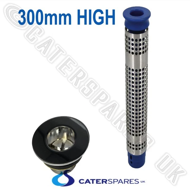 300MM COMMERCIAL SINK WASTE PLUG AND STRAINER KIT 87MM FLANGE 48MM
