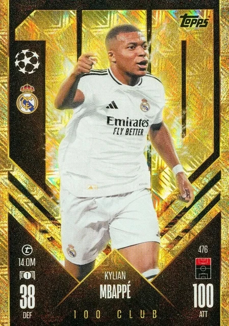 TOPPS MATCH ATTAX 2024/2025 24/25 100 Hundred Club Kylian Mbappe 