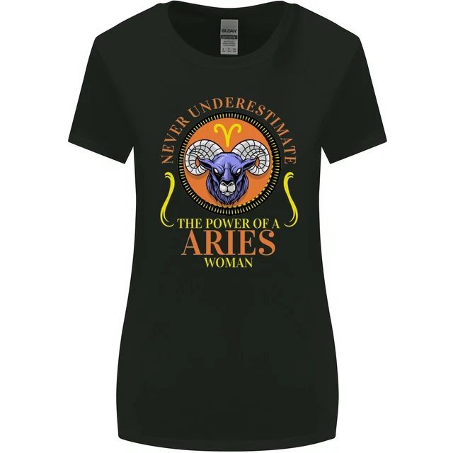 The Power Of A Ariete Donna Stella Segno Donna più Ampia Taglio T-Shirt