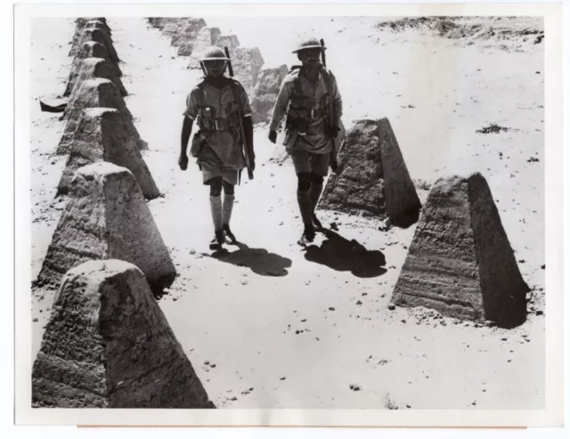 1940 Patrolling Dragon Teeth at the Egyptian Libyan Border Original News Photo