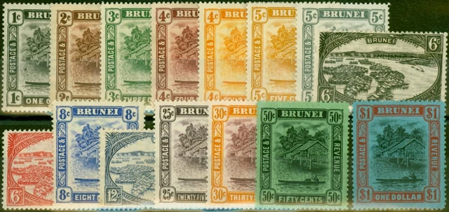 Brunei 1924-31 Set Mit 15 SG60-78 Fein MM