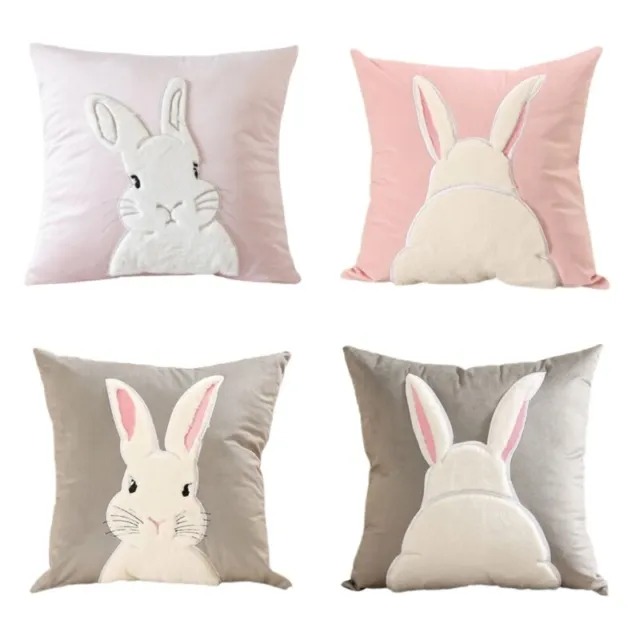 Easter Rabbit Pillow Cover Case Cushion Cover for Home Sofa Bed Car Decorations
