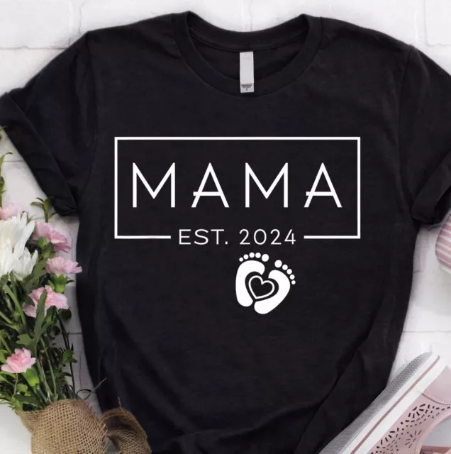 NEW MAMA EST 2024 Promoted To Mommy Mother s Day Mom 2024 T shirt 18.