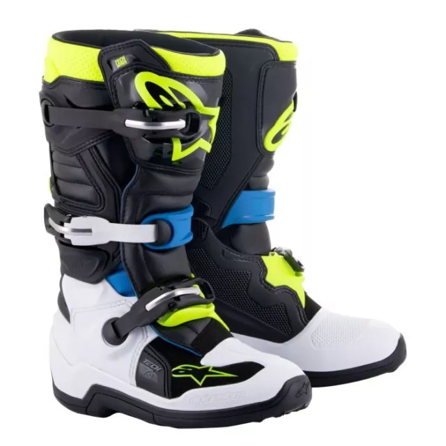 Alpinestars Tech 7S Kinder Jugend Motocross Stiefel schwarz Emaille blau flogelb