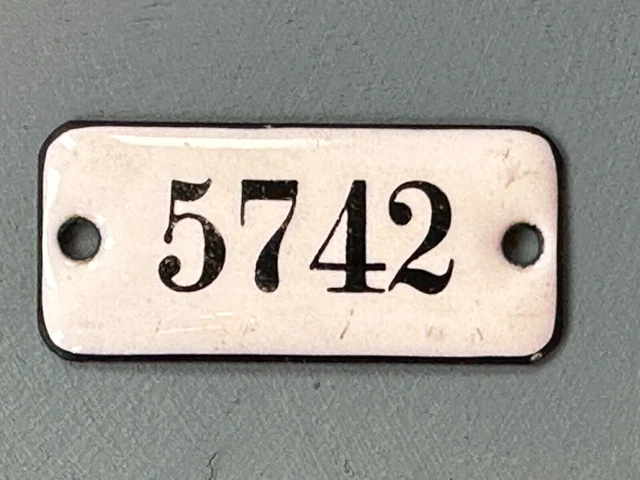 Number 5742 Vintage Enamel House Numbers Made in Europe Room Hotel FREE POSTAGE