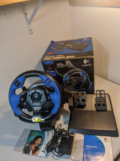 LOGITECH DRIVING FORCE E-UC2 Steering Wheel For Driving Games PS2 / PS3 and PC $99.98 - PicClick