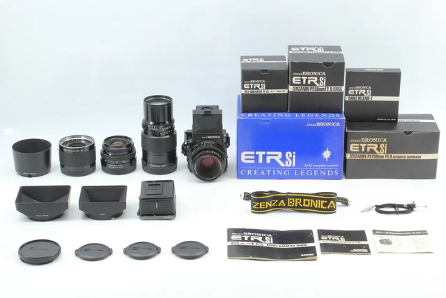 [Near MINT in Box] Zenza Bronica ETR Si 50 75 250 PE Lens Set Waist Finder JAPAN