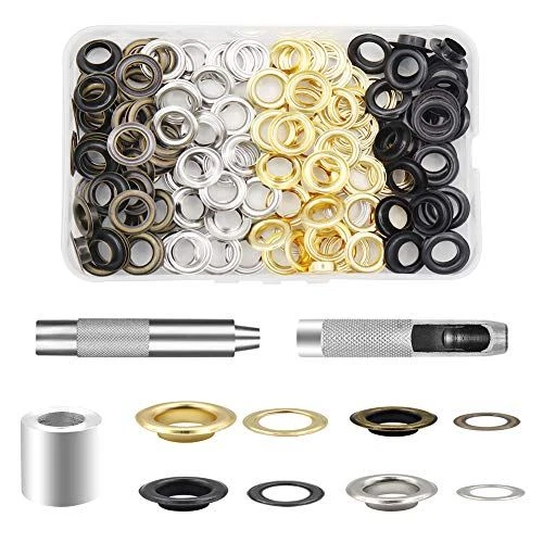 KAKALUOTE Grommet Tool Kit, 100 Sets 1/2 Inch Grommets Eyelets Setting Tool...
