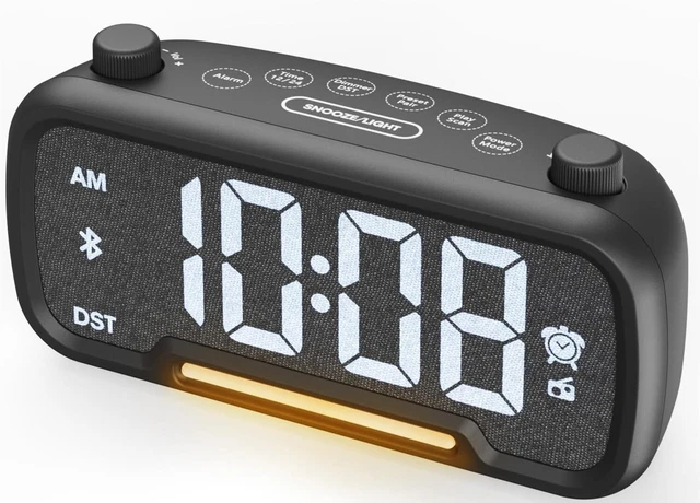 Radiosveglia Bluetooth con Caricatore Tipo C e Luce Notturna Sveglia Digitale