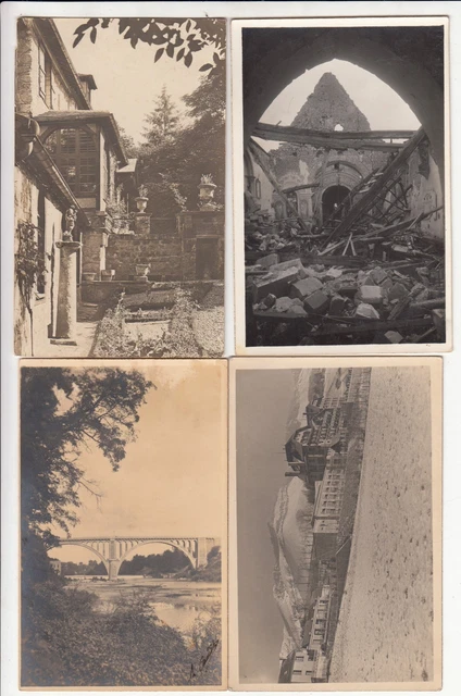 Lot 4 photo-cartes postales anciennes indéterminées divers 4