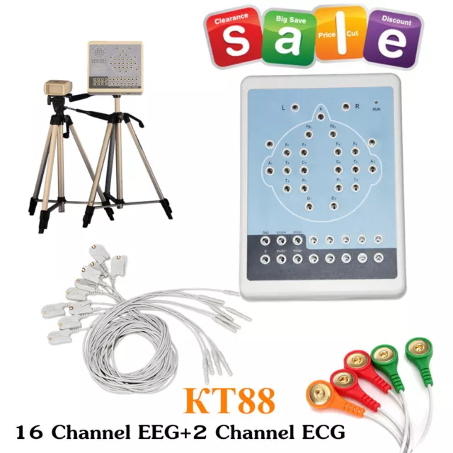 Digital 18 Channel EEG Machine Brain electric Mapping System ECG Analysis Record