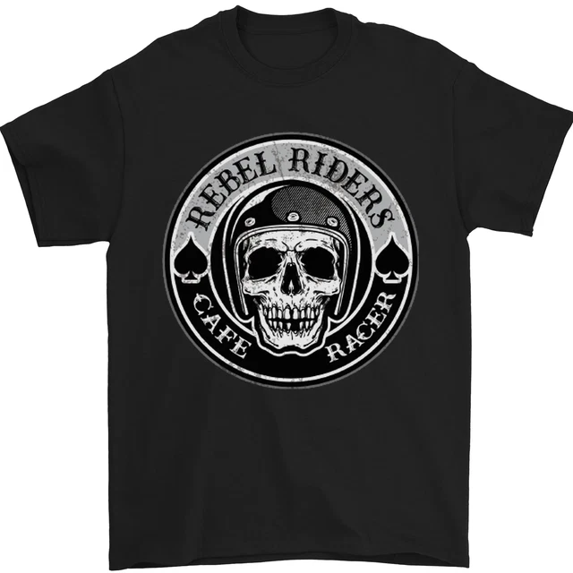 T-shirt da uomo moto Rebel Cafe Racer Biker 100% cotone