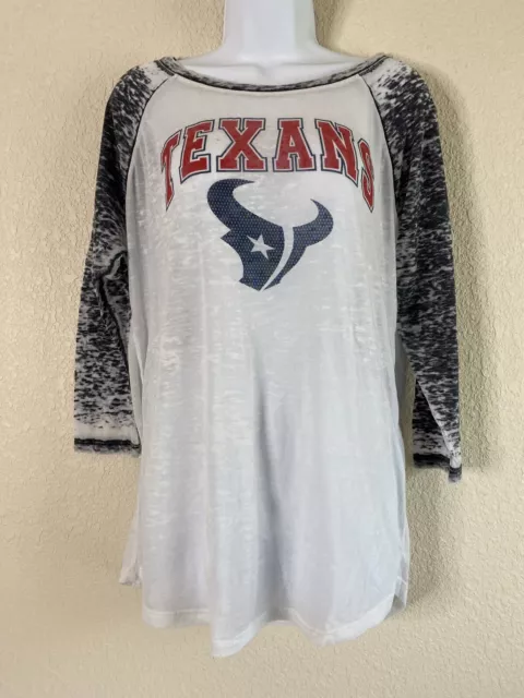 NFL Team Apparel Womens Size M Houston Texans Graphic T-Shirt 3/4 Sleeve