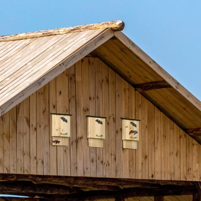 PawHut Fledermauskasten 3er-Set, Fledermaushaus Nistkasten für Fledermäuse, Holz