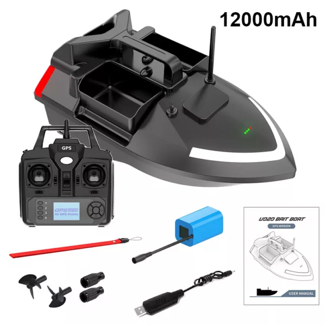 500m GPS Kabello Köderboot Baitboat Dual Motor Futterboot 12000mAh Batterien 2KG