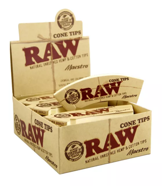 1 Box (24x) RAW Cone Maestro konische ungebleichte Filtertips breit perforiert