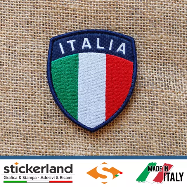 Toppa Patch Ricamata ITALIA - Protezione Civile - Softair - tricolore italiano