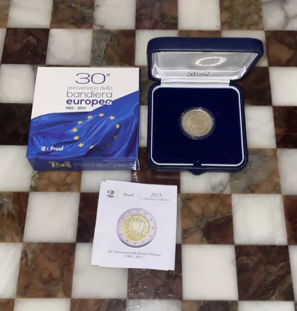 2 Euro Proof Italia 2015 - 30° Anniversario della Bandiera Europea 2 Euro Proof Italia 2015 - 30° Anniversario della Bandiera Europea