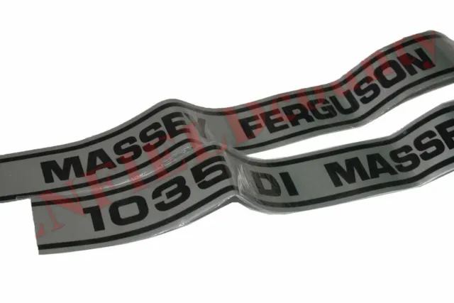 Paire Argenté Noir Capot Capuche Autocollant Set Kit pour Massey Ferguson 1035