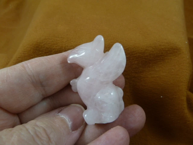 (Y-GRI-562) Rose pink quartz GRIFFIN gryphon gemstone figurine statue Eagle Lion