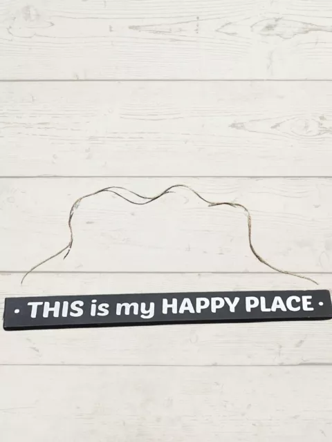 This Is My Happy Place Wall Hanging or Table/mantel sign, Attached Twine