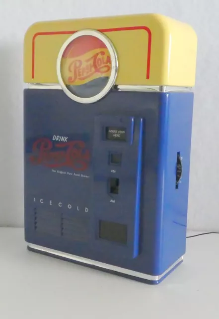 Pepsi Cola Pop Machine AM/FM Transistor Radio 1998 Vintage Style 3