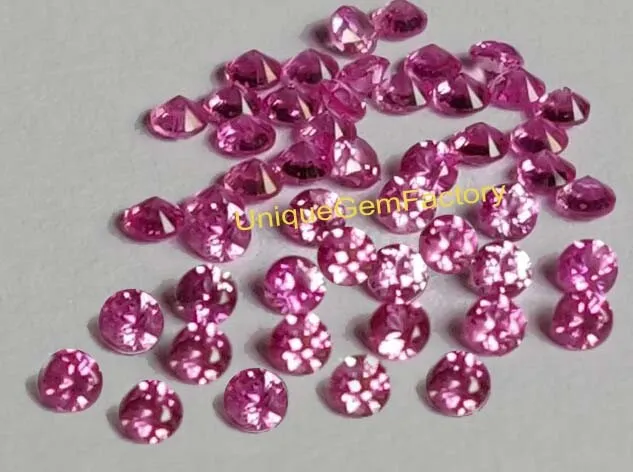 AAA Natural Pink Sapphire 1MM-2MM-3MM-4MM-5MM Round Cut Faceted Loose Gemstone